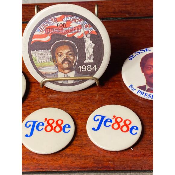 Lot of 5 Jesse Jackson for President 1988 Campaign Buttons Pins Badges 3 types - Picture 5 of 14
